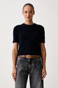 United Colors of Benetton maglione a maniche corte da donna in lana blu navy 1002D10D2