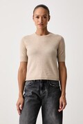 United Colors of Benetton maglione a maniche corte da donna in lana beige 1002D10D2