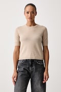 United Colors of Benetton maglione a maniche corte da donna in lana beige 1002D10D2