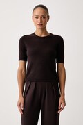 United Colors of Benetton maglione a maniche corte da donna in lana marrone 1002D10D2