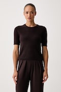 United Colors of Benetton maglione a maniche corte da donna in lana marrone 1002D10D2