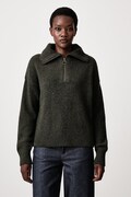 Barbour sweter damski z wełną zielony LKN1579