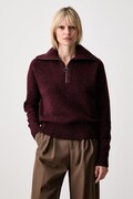 Barbour sweter damski z wełną bordowy LKN1579