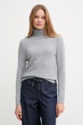 Barbour sweter z wełną damski kolor szary lekki z golfem LKN1077