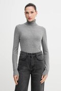 Sisley sweter z domieszką wełny damski kolor szary lekki z golfem 102HM2174