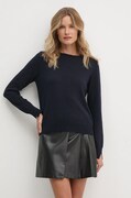 Sisley sweter z domieszką wełny damski kolor granatowy lekki 102HM100F
