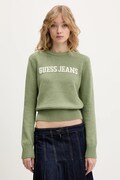 Guess Jeans sweter bawełniany kolor zielony W4BR10 Z3HM1