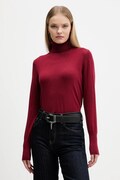 Guess Jeans sweter damski kolor bordowy z golfem W4BR15 Z3HO2