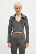 adidas Originals bluza Femme Galore Rib Cardigan femei, culoarea gri, cu imprimeu, JN3019