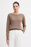 Sisley sweter wełniany damski kolor brązowy lekki 11BAM1A48