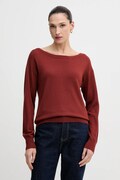 Sisley sweter wełniany damski kolor pomarańczowy lekki 11BAM1A48