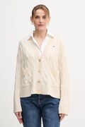 Tommy Hilfiger kardigan wełniany kolor beżowy WW0WW43089