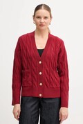 Tommy Hilfiger kardigan wełniany kolor bordowy WW0WW43089