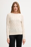 Volnen pulover Tommy Hilfiger ženski, bež barva, WW0WW43586