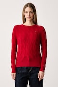 Tommy Hilfiger πουλόβερ γυναικείο μάλλινο κόκκινο WW0WW43586