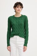 Tommy Hilfiger sweter wełniany damski kolor zielony lekki WW0WW43586
