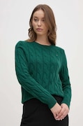 Tommy Hilfiger sweter damski wełniany zielony WW0WW43586
