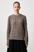 Tommy Hilfiger sweter damski wełniany brązowy WW0WW43586