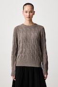 Tommy Hilfiger sweter damski wełniany brązowy WW0WW43586