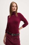 Светр Tommy Jeans жіночий колір бордовий гольф DW0DW19686