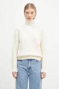 Vlněný svetr Woolrich Canberra Turtleneck dámský, béžová barva, hřejivý, s golfem, CFWWKN0329FRUF0712