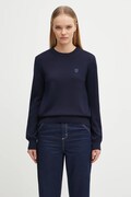 Maison Kitsuné sweter wełniany Bold Fox Head Patch damski kolor granatowy lekki MW00801KT1036