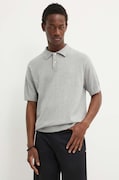 Levi's polo bawełniane kolor szary gładki A7294