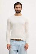 United Colors of Benetton sweter wełniany męski kolor beżowy lekki 1002U1G34