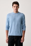 United Colors of Benetton sveter pánsky vlnený modrý 1002U1G34