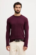 United Colors of Benetton sweter wełniany męski kolor bordowy lekki 1002U1G34