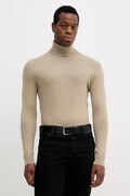Sisley sweter męski kolor beżowy lekki z golferm 10F2S2244