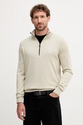 BOSS Orange sweter z domieszką wełny męski kolor beżowy lekki 50527585