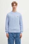 Lacoste sweter wełniany męski kolor niebieski AH2924