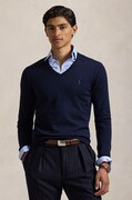 Vlněný svetr Polo Ralph Lauren RWS-Longsleeve pánský, modrá barva, 710946142