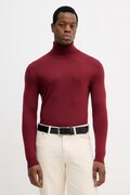 Sisley sweter wełniany męski kolor bordowy lekki 11BAS200A