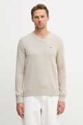 Tommy Hilfiger πουλόβερ ανδρικό βαμβακερό μπεζ MW0MW14745