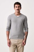 Tommy Hilfiger sveter pánsky bavlnený sivý MW0MW14745