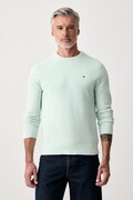 Tommy Hilfiger sweter męski bawełniany turkusowy MW0MW36347