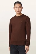 AllSaints sweter męski z wełny merino brązowy M002KZ