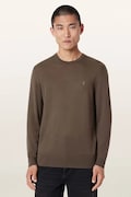AllSaints sweter męski z wełny merino zielony M002KZ