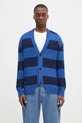 Kardigan No Problemo Striped Mohair Oversized Cardigan pánský, modrá barva, NP20025.02