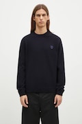 Maison Kitsuné woolen jumper Bold Fox Head Patch men’s navy blue color NM00805KT1006