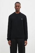 Maison Kitsuné woolen jumper Bold Fox Head Patch men’s black color NM00805KT1006