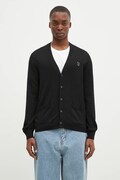 Maison Kitsuné kardigan wełniany Bold Fox Head Patch kolor czarny MM00509KT1036