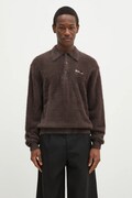 thisisneverthat jumper SCT-Logo Shaggy Knit Polo men’s brown color TN243KKNPK08