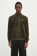 thisisneverthat jumper SCT-Logo Shaggy Knit Polo men’s green color TN243KKNPK08