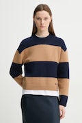 A.P.C. sweter wełniany pull penny damski kolor granatowy z półgolfem WVBDL.F23370