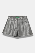 United Colors of Benetton szorty jeansowe kolor srebrny gładkie regulowana talia 48UHC903D