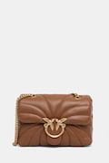 Pinko torebka skórzana kolor brązowy 100039 A1EX