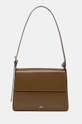 A.P.C. leather handbag sac virginie flap brown color PXBRU.F61924